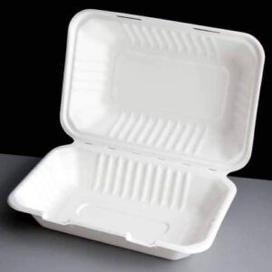 Biodegradable Bagasse Clamshell 9" x 6" - Image 4