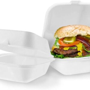 Biodegradable Bagasse Clamshell 6" x 6" - Image 3